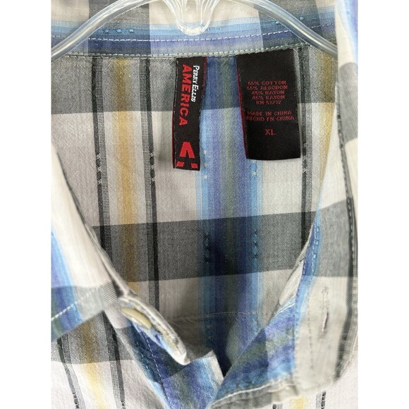 Perry Ellis Men’s Pearl Snap Button Shirt Long Sleeve Casual Outdoors Plaid XL - Picture 4 of 6